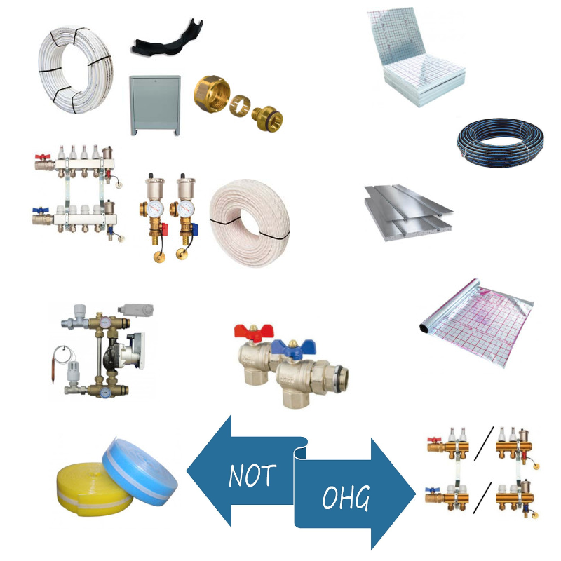 Flächenheizung, Fußbodenheizung und Zubehör